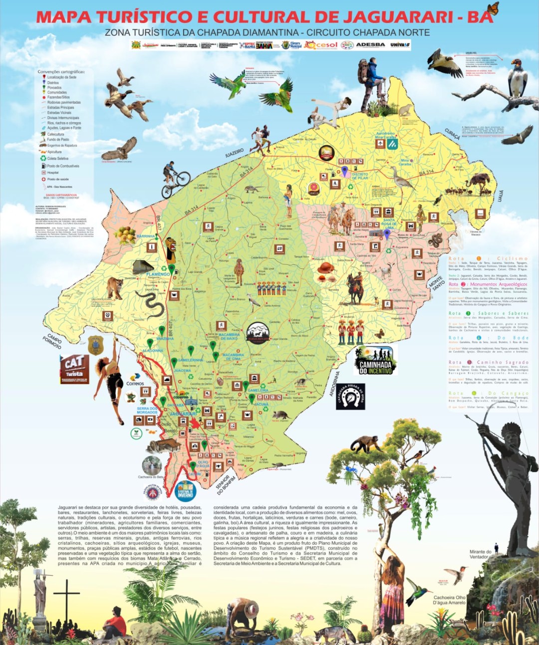 Jaguarari lança mapa turístico do município e valoriza atrativos locais